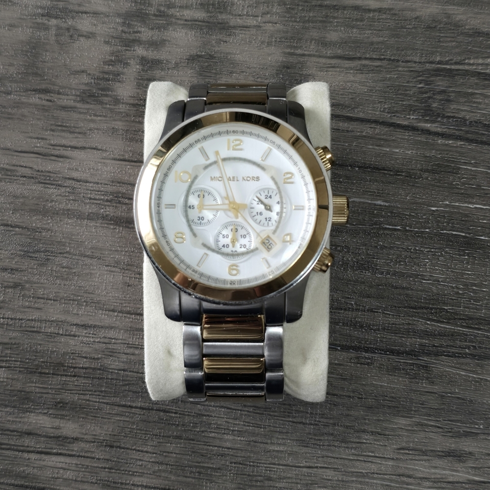 Michael Kors Bradshaw Silver & Rose Gold Tone Silver Dial Men's Watch MK8176